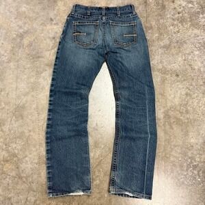 Ariat Rebar M4 Relaxed Boot Dark Wash Distressed Bootcut Jeans 29x33